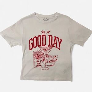 White Abercrombie & Fitch Relaxed Graphic Tee